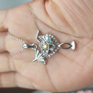 Margarita Cocktail Drink Pendant On Stainless Steel Chain Necklace